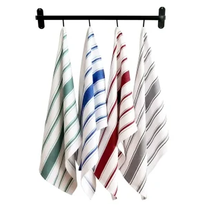 High Absorbent 100% Soft Natural Cotton Kitchen Towel 17.7*26.7inch Vintage Style Stripe Multi Purpose Hand Tea Towel