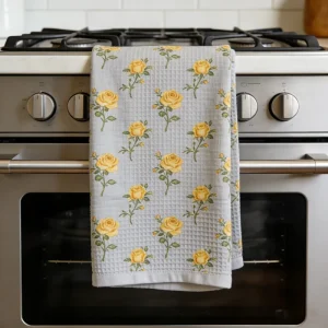 High Absorbent Custom Design Microfiber Kitchen Towel Printed Reusable Quick Dry Cleaning Waffle Kitchen Tea Dish Towel