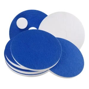 High Density Compressed 18 20 22cm Diameter Eco Friendly Blue White Floor Mop Pad Scouring Polishing Pads 98% Water Absorption