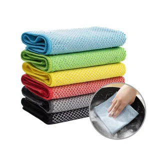 High Density Honeycomb Grid Kitchen Towel Reusable Anti Oil Warp Knit Household Cleaning Dish Cloth
