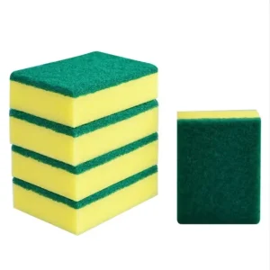 High Density Kitchen Scouring Pads & Sponges Pack of 10 Heavy Duty Dish Scrub for Sink Cleaning