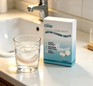 High Efficiency Denture Cleaner Tablets Powerful Dirt Removal Long Lasting Freshness for Household