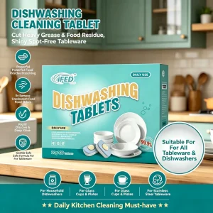 High Efficiency Dishwashing Tablets Strong Grease Removal Dishwasher Cleaner Tablets for Home Kitchen Daily Use