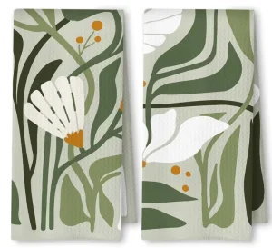 High Quality Antimicrobial Quick Dry Microfiber Waffle Pattern Printed Kitchen Towel