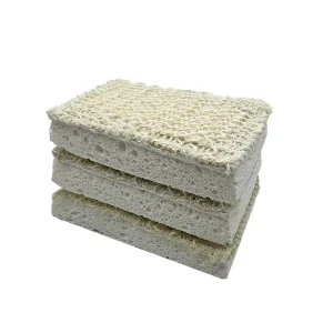 High Quality Durable Biodegradable Eco Friendly 100% Plastic Free Loofah Rectangle Dishwashing Sponge Kitchen Cleaning Sponges