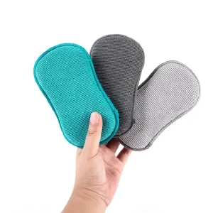 High Quality Eco Friendly Cleaning Dual Sided Elliptical Dishwashing Sponge 15x9x2 Cm Kitchen Microfiber Sponge Pad