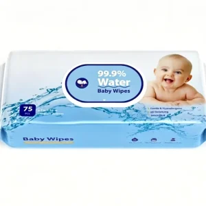 High Quality Eco Friendly Flushable Extra Soft 75 Pcs Nonwoven Baby Wipes 17x20cm