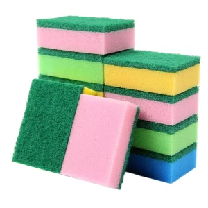 High Quality Lightweight Polyurethane Sponge with Polyester Nylon Scouring Pad for Kitchen Cleaning Made for Household Use