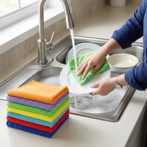 High Quality Microfiber Kitchen Towel Household Dish Cloth for Home & Catering Place General Cleaning