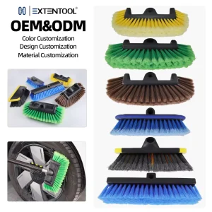 High Quality Non Water Permeable Cleaning Brush Head with Stiff Multi color Bristles Durable Plastic Base