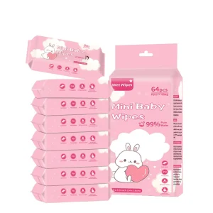 High Quality Portable Mini Wet Wipe Baby Cleaning Wipes Unscented Soft Alcohol Free for Water Eco Friendly for Newborns