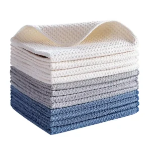 High Quality Sublimation Eco friendly Waffle Weave Kitchen Dish Towels White Microfiber Cleaning Cloth
