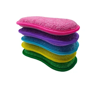 High Quality Super Absorbent Anti-Ultraviolet Scouring Pad Microfiber Sponge for Dish Washing 5Pcs Kitchen 250%