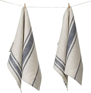 High Quality Woven Cotton Linen Kitchen Tea Towels Quick-Dry Eco-Friendly Striped Square Design Custom Factory Production