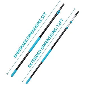 High Reach Lightweight Telescopic Window Cleaning Tool Adjustable Extendable Aluminum Telescopic Pole TAL 12T SG