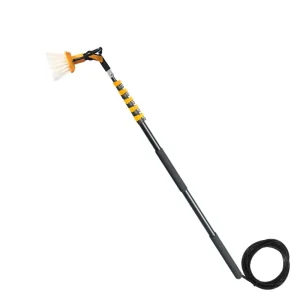 High Rise Clamp Water Fed Window Cleaning Brush Tool System Lightweight Corrosion Resistant Carbon Fiber Telescopic Customized