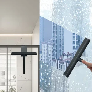 Home Bathroom Accessories Glass Cleaner Bathroom Shower Squeegee Window Glass Scraper Black Silicone Glass Squeegee
