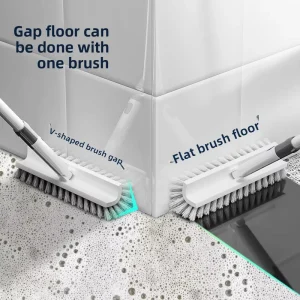 Home Bathroom Floor Brush Scrubber Toilet Brush Hard Bristle Metal Manual Crevice Cleaning Magic Tool