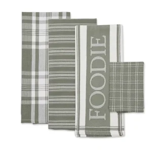 Home Kitchen Tea Towel Set 100% Cotton Eco Friendly Woven Plaid Pattern Quick Dry Water Absorbent BSCI OEKO TEX Certified