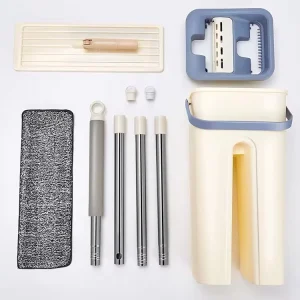 Home Mop With 1 Pieces of Mop Cloth Hand free Floor Mop Set
