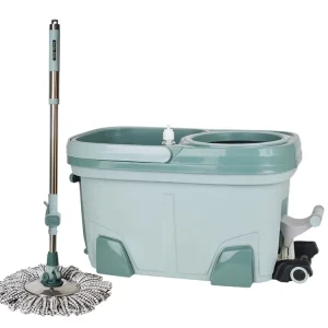 Home Supplier 360 Rotary Floor Cleaner Machine Microfiber Head Pole Metal Basket Magic Flat Revolving Mop Bucket