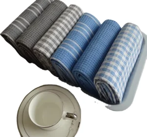 Home Textile White Plain 100% Cotton Quick-Dry 200gsm Tea Towel Kitchen Towel Dish Towel