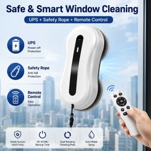Home Use Window Cleaning Robot Automatic Glass Cleaner with Slim Body Intelligent Cleaning System