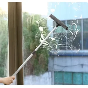 Home and Car Wash Cleaning Tool Aluminum Telescopic Rod with Plastic Handle Double Sided High Rise Window Wiper