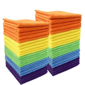Hot Selling 40*40cm Colorful Absorbent Quick Dry Warp Knitted Kitchen Dish Towel Reusable Microfiber Car Wash Drying Towels