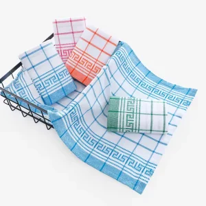 Hot Selling Checkered Waffle Weave Cotton Kitchen Towel Set for Kitchen Accessories