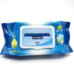 Household Alcohol Free Antibacterial Wipes All Purpose Cleansing Sanitizing Wipes Lemon Scent Surface Disinfecting Wet Tissue