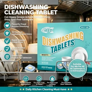 Household Automatic Dishwasher Detergent Tablets Powerful Clean Food Residue Kitchen Cleaning Products