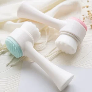 Household Cleaning & Bathroom Tools Silicone Face Scrubber Long Handle Facial Cleansing Brush