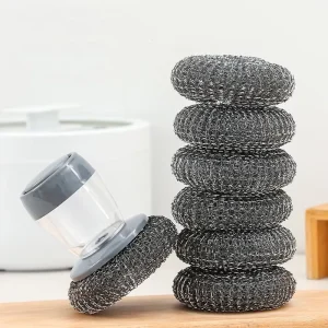 Household Cleaning Brush Steel Wire Scourer Rust Remover Scrubber Kitchen Rust Pot Tools Accessories Home