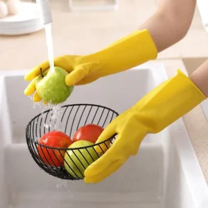 Household Cleaning Gloves Household Kitchen Dishwashing Gloves Gradient Color Home Rubber Gloves With Nails Waterproof