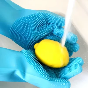 Household Cleaning Silicone Gloves Kitchen with Wash Scrubber Silicon Cleaning Silicone Dishwashing Gloves