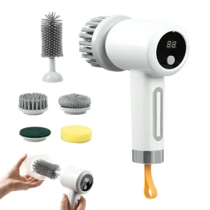 Household Cleaning Tools Accessories Sponge 5 in 1 Automatic Rechargeable Kitchen Spin Scrubber Electric Cleaning Brush