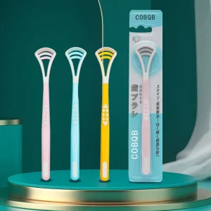 Household Cleaning Tools Food Grade Safety Materials Soft Spatula Plastic Tongue Cleaner with Separate Packaging Silicone