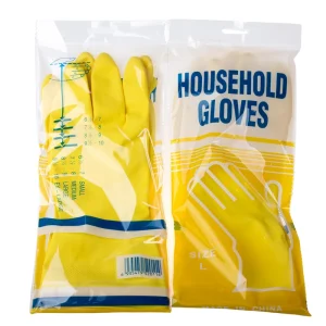 Household Glove Kitchen Gloves Hand Work Washing Dishes Dip Flocklined Latex 70g Custom Logo Custom Package Thin