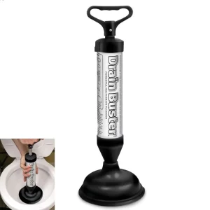 Household Hand Type Pipe Drain Cleaner Cleaning Tool Sink and Drain Cleaner With Two Interchangeable Plunger Heads