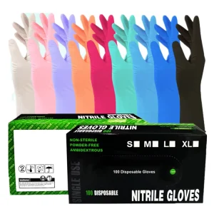 Household Industrial Food Tattoo Nail Art Beauty Salon Latex free Mechanic Blue Disposable Nitrile Gloves Size S