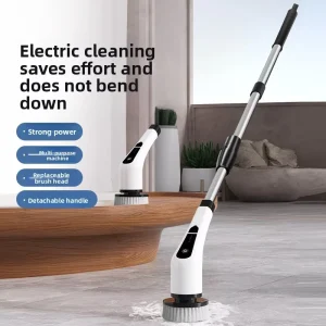 Household Kitchen Bathroom Handheld Powerful All electric Cleaning Brush Long handle High power Plastic Metal