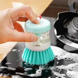 Household Kitchen Gadget Cleaning Tools Plastic Soap Dispenser Pot Dish Cleaning Brush