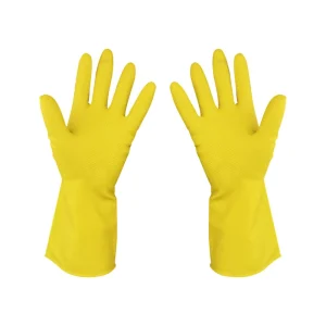 Household Latex Gloves 60-110g Pair Yellow Elastic Cuff Customizable Logo Waterproof for Cleaning and Dish Washing