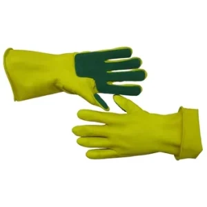 Household Latex Reusable Dishwashing Kitchen Cleaning Gloves Mittens Gauntlet Yellow Scouring Pad Clean Gloves Luvas Guantes