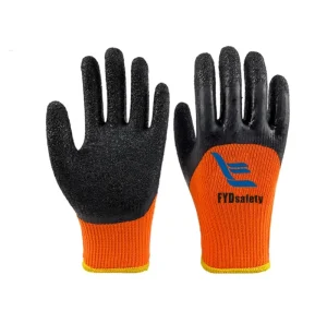 Household Long Rubber Work Cleaning Kitchen Building Polyester Palm Rubber Latex Coated Gloves