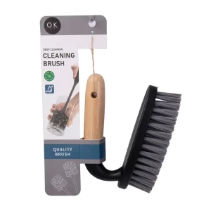 Household Plastic And Bamboo Material Floor Cleaning Scrubbing Brush With Handle