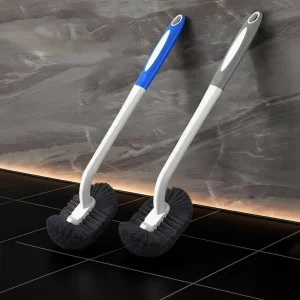 Household Plastic Long Handle Toilet Brush with Non Dead Angle Design and Wall Mounted Groove for Effective Cleaning