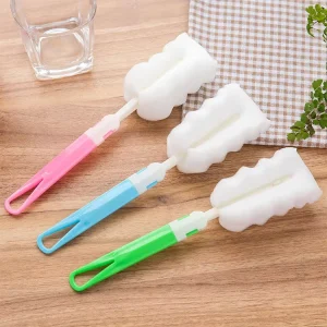 Household Removable Long Handle Cup Washer Baby Water Bottle Sponge Cleaning Brush