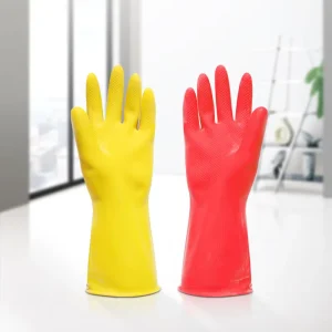 Household Reusable Rubber Gloves with Medium Thickness Latex Kitchen and Hotel Gloves for Dishwashing and Cleaning
